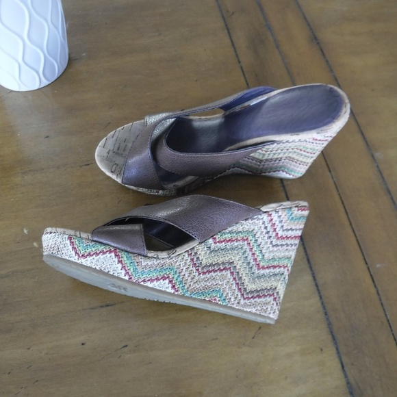 Pika Leather Wedge Sandals 6 Brown Weave FREE with 3+ Bundle - Picture 5 of 5